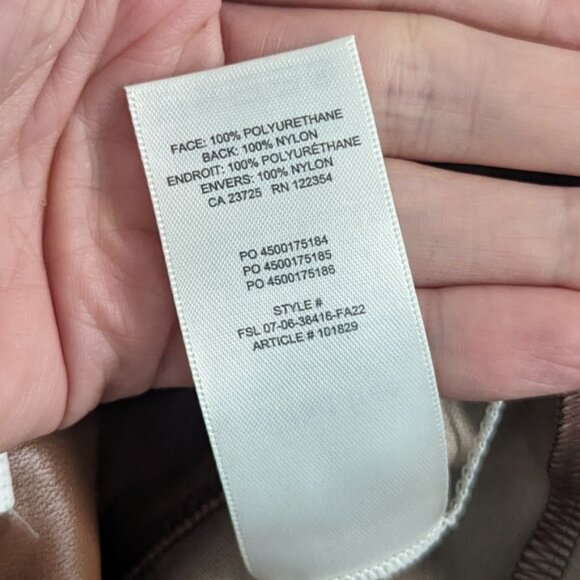 Aritzia Wilfred Faux Leather Daria Flare Pant - Cognac Tan/brown colour - Picture 8 of 9